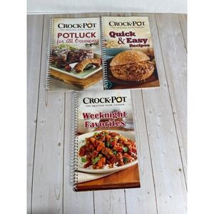 Crock-Pot Slow Cooker Cookbook Lot 3 Quick & Easy Potluck Weeknight Favorites